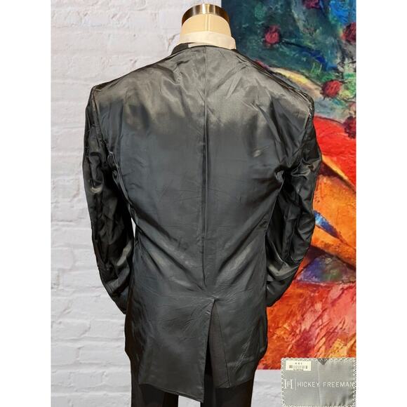 Hickey Freeman 43L Loro Piana Charcoal Dark Gray Blazer Suit Coat Jacket - Picture 8 of 14